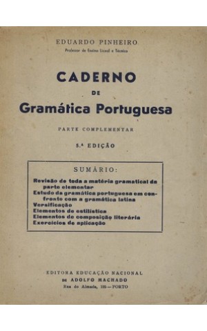 Caderno de Gramática Portuguesa | de Eduardo Pinheiro