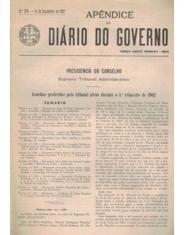 Apêndice ao Diário do Governo - N.º 329 - 10 de Dezembro de 1962