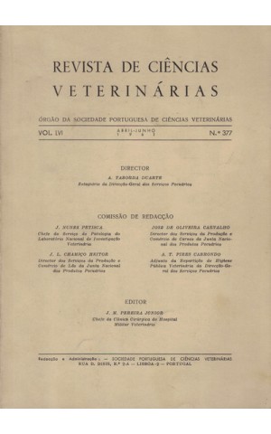 Revista de Ciências Veterinárias - Vol. LVI - N.º 377 - Abril/Junho 1961