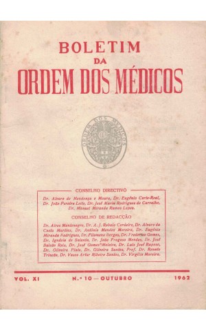 Boletim da Ordem dos Médicos - Vol. XI - N.º 10 - Setembro 1962