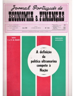 Jornal Português de Economia e Finanças - Ano XXI - N.º 314 - 1 a 15 de Maio de 1974