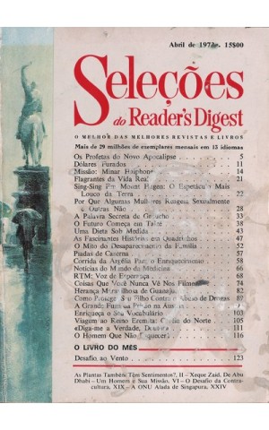 Seleções do Reader's Digest - Tomo IV - N.º 24 - Abril de 1973