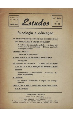 Estudos - 6.ª Série - N.º 15 - Outubro de 1968