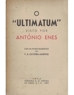 O «Ultimatum» Visto Por António Enes | de F. A. Oliveira Martins