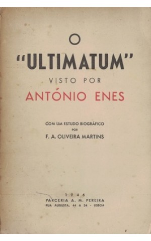 O «Ultimatum» Visto Por António Enes | de F. A. Oliveira Martins