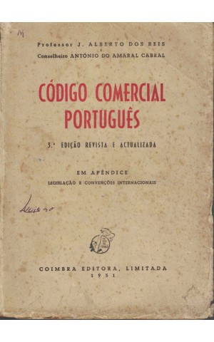 Código Comercial Português | de J. Alberto dos Reis e António do Amaral Cabral