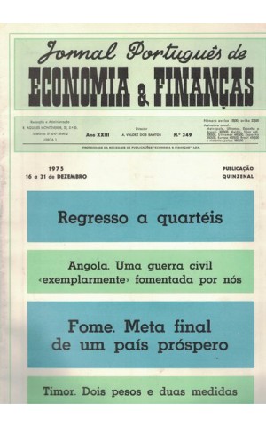 Jornal Português de Economia e Finanças - Ano XXIII - N.º 349 - 16 a 31 de Dezembro de 1975