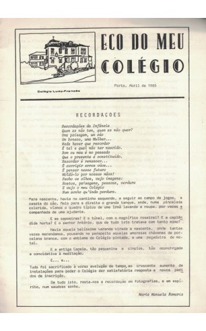 Eco do Meu Colégio - Abril de 1985