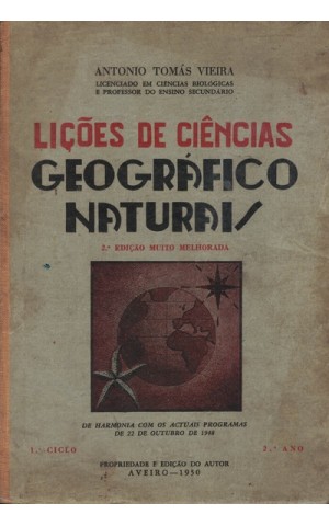 Lições de Ciências Geográfico-Naturais 1.º Ciclo - 2.º Ano | de António Tomás Vieira