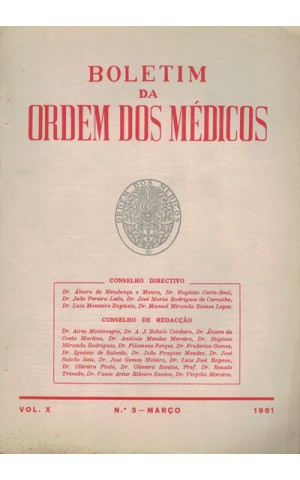 Boletim da Ordem dos Médicos - Vol. X - N.º 3 - Março 1961