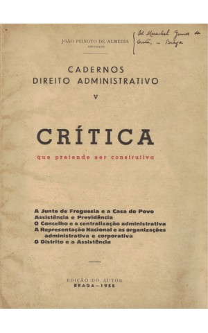 Crítica Que Pretende Ser Construtiva | de João Peixoto de Almeida