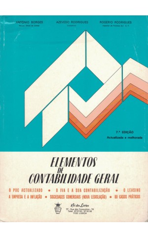 Elementos de Contabilidade Geral | de António Borges, Azevedo Rodrigues e Rogério Rodrigues