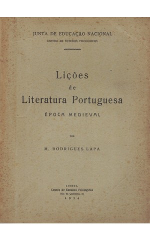 Lições de Literatura Portuguesa - Época Medieval | de M. Rodrigues Lapa
