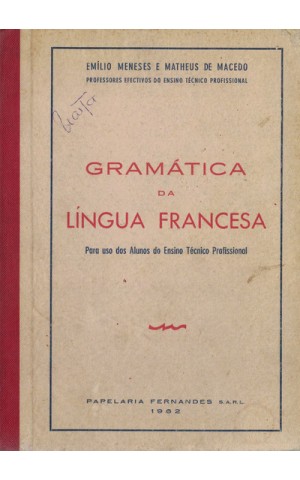 Gramática da Língua Francesa | de Emílio Meneses e Matheus de Macedo
