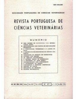 Revista Portuguesa de Ciências Veterinárias - Ano 85.º - Vol. LXXXI - N.º 477 - Janeiro/Março 1986