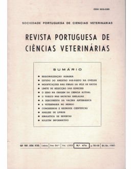 Revista Portuguesa de Ciências Veterinárias - Ano 84.º - Vol. LXXX - N.º 476 - Outubro/Dezembro 1985