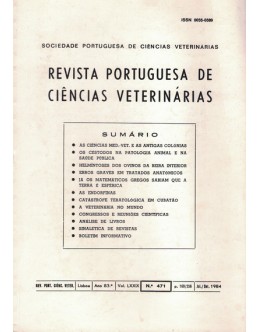 Revista Portuguesa de Ciências Veterinárias - Ano 83.º - Vol. LXXIX - N.º 471 - Julho/Setembro 1984
