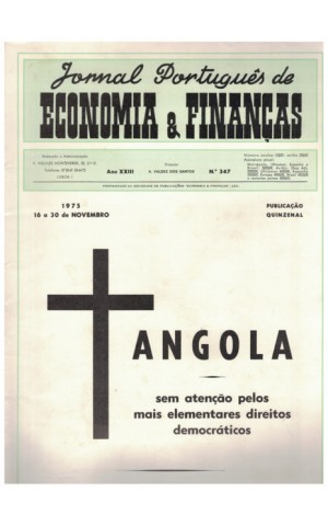 Jornal Português de Economia e Finanças - Ano XXIII - N.º 347 - 16 a 30 de Novembro de 1975