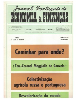 Jornal Português de Economia e Finanças - Ano XXIII - N.º 361 - 16 a 30 de Junho de 1976