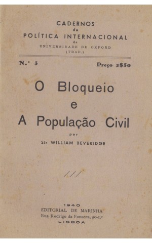 O Bloqueio e a População Civil | de William Beveridge