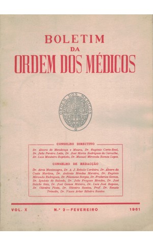 Boletim da Ordem dos Médicos - Vol. X - N.º 2 - Fevereiro 1961