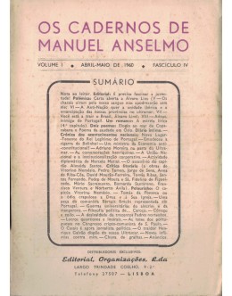 Os Cadernos de Manuel Anselmo - Volume I - Fascículo IV - Abril-Maio de 1960