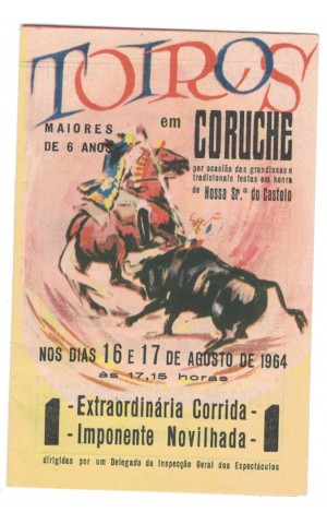 Folheto Tourada - Coruche - 16 e 17 de Agosto de 1964