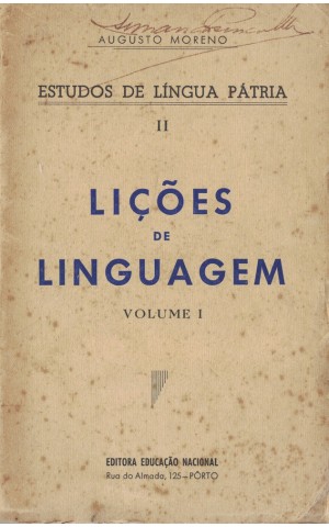 Lições de Linguagem - Volume I | de Augusto Moreno