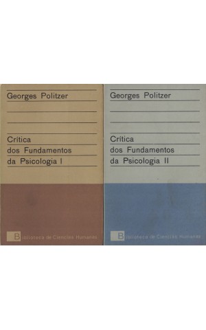 Crítica dos Fundamentos da Psicologia [2 Volumes] | de Georges Politzer