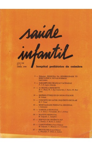 Saúde Infantil - Ano XII - N.º 1 - Abril de 1990