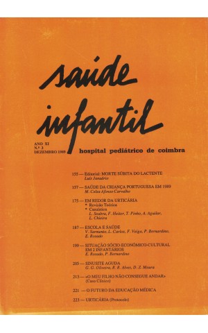 Saúde Infantil - Ano XI - N.º 3 - Dezembro de 1989