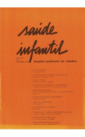 Saúde Infantil - Ano XIII - N.º 3 - Dezembro de 1991