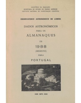 Dados Astronómicos para os Almanaques de 1988 (Bissexto) para Portugal | de Observatório Astronómico de Lisboa