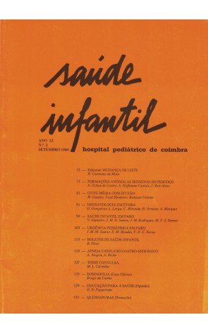 Saúde Infantil - Ano XI - N.º 2 - Setembro de 1989