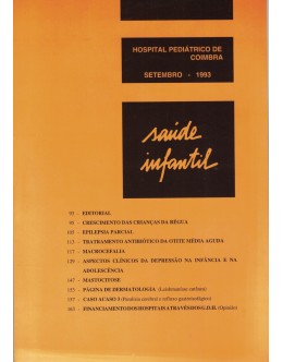 Saúde Infantil - Vol. 15 - N.º 2 - Setembro de 1993
