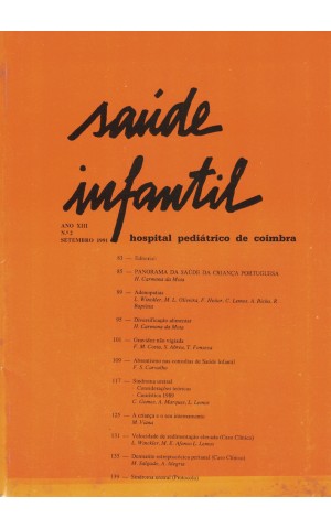 Saúde Infantil - Ano XIII - N.º 2 - Setembro de 1991