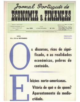 Jornal Português de Economia e Finanças - Ano XXIV - N.º 371 - 16 a 30 de Novembro de 1976