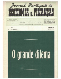 Jornal Português de Economia e Finanças - Ano XXII - N.º 335 - 16 a 31 de Maio de 1975