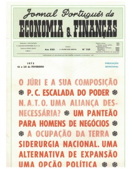 Jornal Português de Economia e Finanças - Ano XXII - N.º 329 - 16 a 28 de Fevereiro de 1975