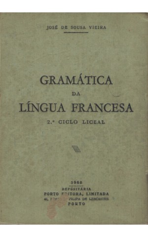 Gramática da Língua Francesa | de José de Sousa Vieira