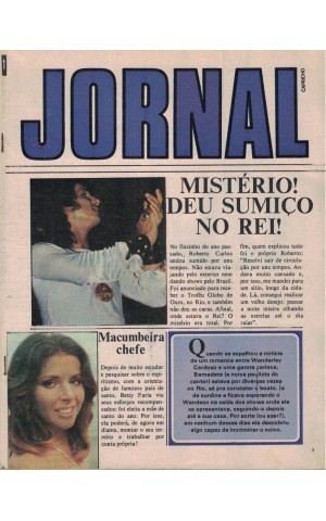 Jornal Capricho - Ano XXII - N.º 318 - 17 de Janeiro de 1973
