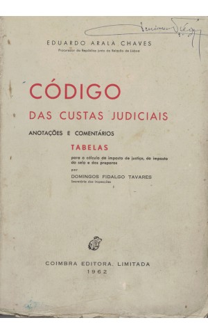 Código das Custas Judiciais | de Eduardo Arala Chaves