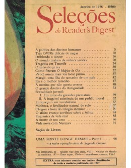 Seleções do Reader's Digest - Tomo XIV - N.º 81 - Janeiro de 1978