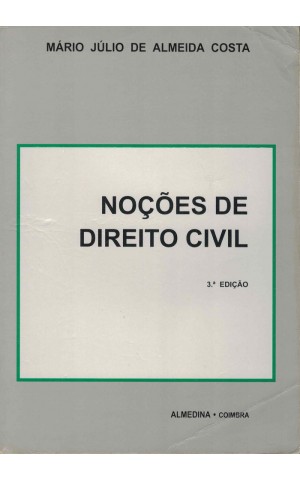Noções de Direito Civil | de Mário Júlio de Almeida Costa