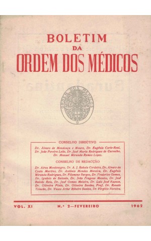 Boletim da Ordem dos Médicos - Vol. XI - N.º 2 - Fevereiro 1962