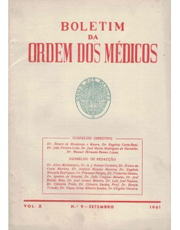 Boletim da Ordem dos Médicos - Vol. X - N.º 9 - Setembro 1961