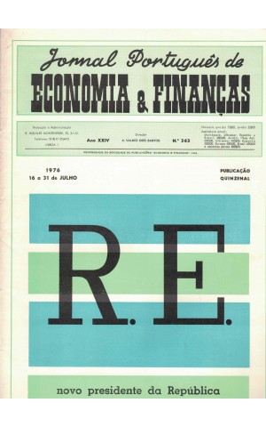 Jornal Português de Economia e Finanças - Ano XXIV - N.º 363 - 16 a 31 de Julho de 1976