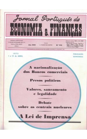 Jornal Português de Economia e Finanças - Ano XXII - N.º 332 - 1 a 15 de Abril de 1975