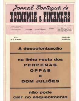 Jornal Português de Economia e Finanças - Ano XXIII - N.º 356 - 1 a 15 de Abril de 1976