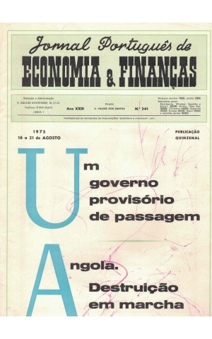 Jornal Português de Economia e Finanças - Ano XXIII - N.º 341 - 16 a 31 de Agosto de 1975